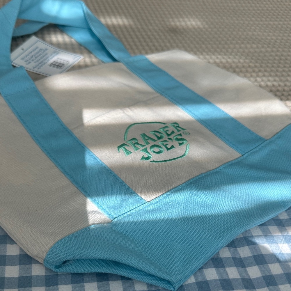 Trader Joe's Blue and Cream Kids Tote Bag